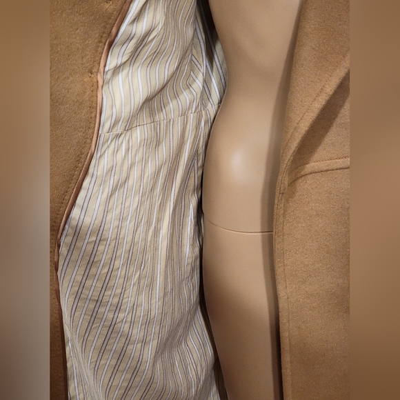 Tart Collection Tan Military Long Winter Coat Size M 100% Wool - Picture 5 of 15